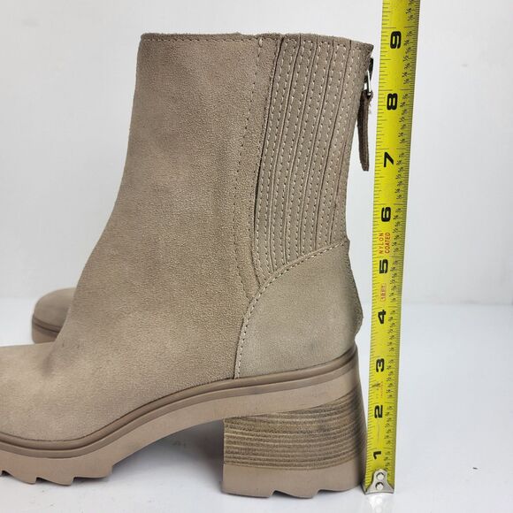 Dolce Vita Women Martey waterproof Boots Booties Chunky Block Heel Suede Zip 6.5 - Picture 4 of 15